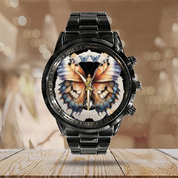 Discover Fantastic beast half butterfly half eagle Calendar Steel Band Watch