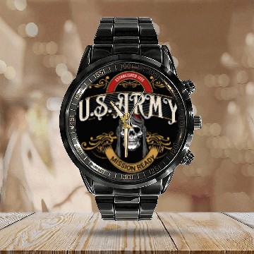 Discover U S Army Calendar Steel Band Watch