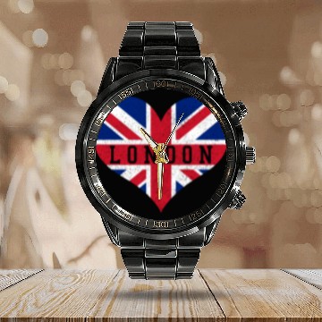 Discover London England UK Souvenir Gift Calendar Steel Band Watch
