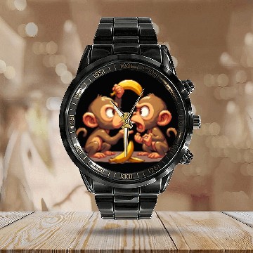 Discover Monkey Business: Bananarchy Calendar Steel Band Watch