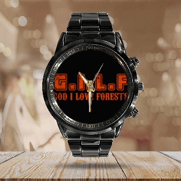 Discover God I love forests Calendar Steel Band Watch