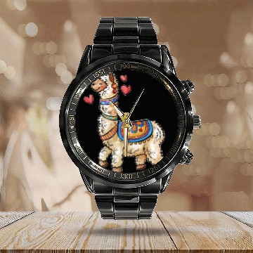 Discover llama for animals lover Calendar Steel Band Watch