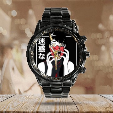 Discover Japanese Anime girl demon Devil Oni harajuku Calendar Steel Band Watch