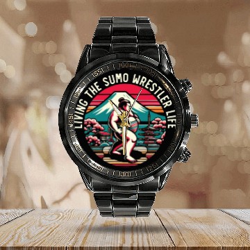 Discover Sumo Wrestler Japanese Wrestling Sumo Wrestling Calendar Steel Band Watch