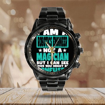 Discover Robotics Engineer Calendar Steel Band Watch