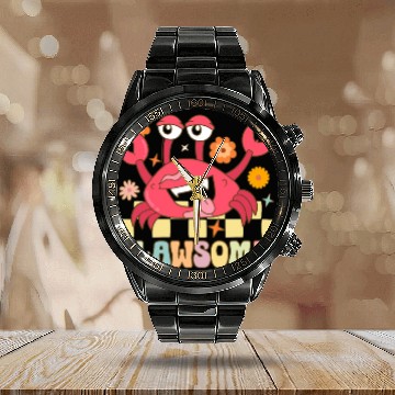 Discover Groovy Crab Lover Seafood Lover Calendar Steel Band Watch