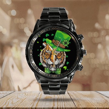 Discover Tiger Irish Calendar Steel Band Watch