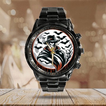 Discover Cowboy Barn Bull Rider Rodeo Country Western Gift Calendar Steel Band Watch