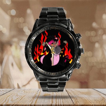 Discover Easter Rabbit Running From The Burning City Calendar Steel Band Watch