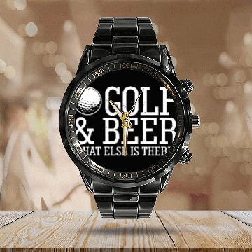 Discover Golf Beer What Else Is There Calendar Steel Band Watch