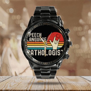 Discover Speech Language Pathologist Calendar Steel Band Watch
