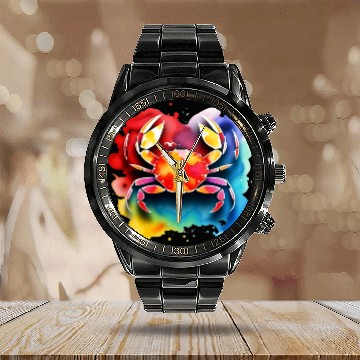 Discover Color splash zodiac: Cancer Calendar Steel Band Watch