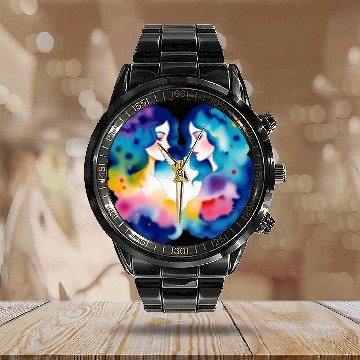 Discover Color splash zodiac: Gemini Calendar Steel Band Watch