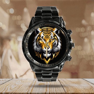 Discover Hacker Tiger Calendar Steel Band Watch