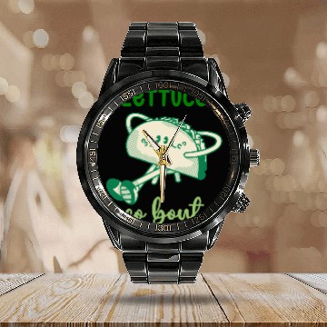 Discover Lettuce Taco Bout It Calendar Steel Band Watch