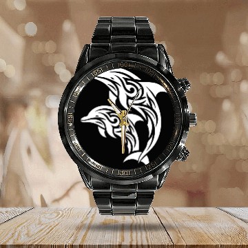 Discover Bottlenose Dolphin T Tattoo Jumping Dolphins Calendar Steel Band Watch