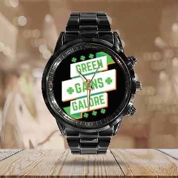Discover Green Gains Galore Fitness Calendar Steel Band Watch