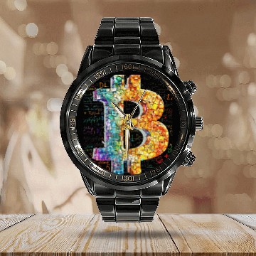 Discover Pi day 3.14 Mathematical Equation Crypto Bitcoin Calendar Steel Band Watch