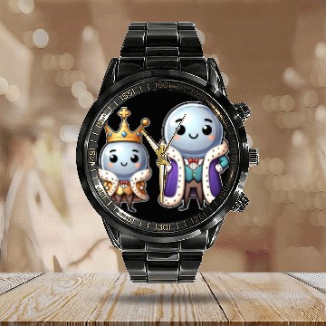 Discover Science Calendar Steel Band Watch, Two Noble Gasses Dressed In Royal