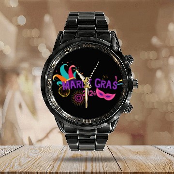 Discover Design Mardi Gras Calendar Steel Band Watch