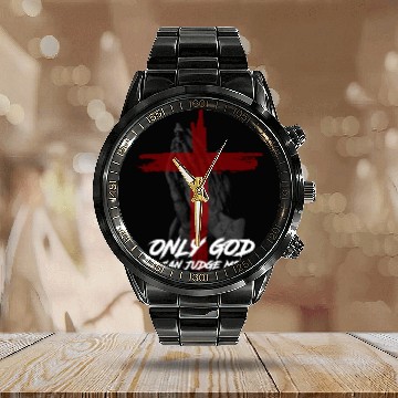 Discover Only God Can Judge Me Calendar Steel Band Watch
