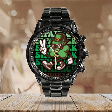 Discover St. Patrick's Day Ireland Irish Green Calendar Steel Band Watch