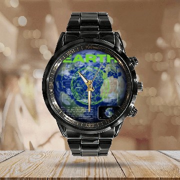 Discover Earth Calendar Steel Band Watch