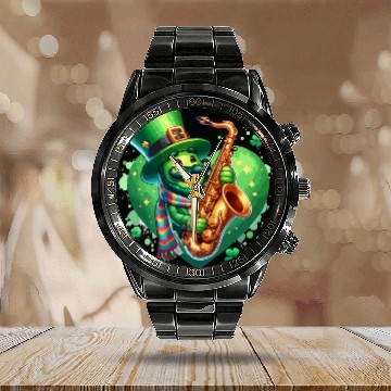Discover saint patricks day heart jazz music Calendar Steel Band Watch
