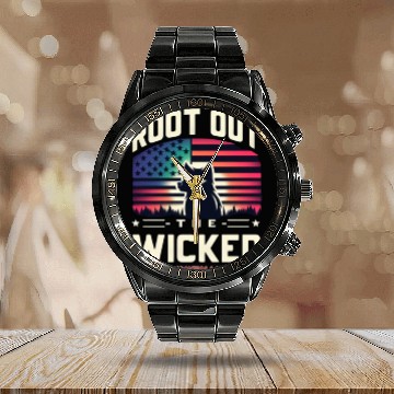 Discover ROOT OUT THE WICKED PROVERBS 2:22 2024 ELECTION Calendar Steel Band Watch