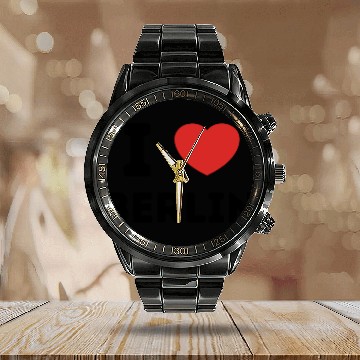 Discover I Love Berlin Germany Calendar Steel Band Watch