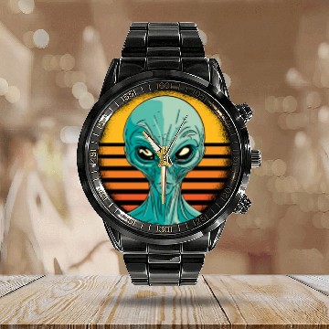 Discover Alien Extraterrestrial Calendar Steel Band Watch