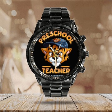 Discover Preschool Teacher Hello Kindergarten Calendar Steel Band Watch