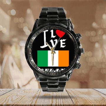 Discover I Love Ireland Calendar Steel Band Watch