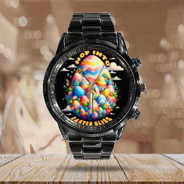 Discover Vibrant Easter Egg Design for a Festive Easter Day Calendar Steel Band Watch