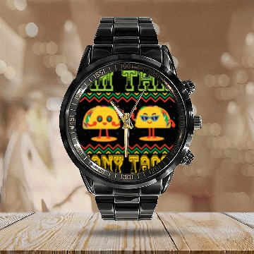 Discover I'm This Many Tacos Calendar Steel Band Watch