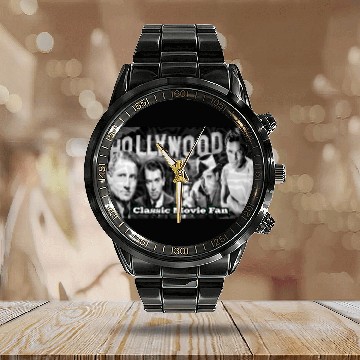 Discover Classic Hollywood Movie Fan Calendar Steel Band Watch