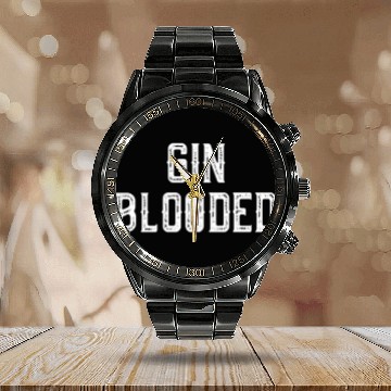 Discover Gin Blooded Calendar Steel Band Watch Funny Alcohol Spirit Drinking