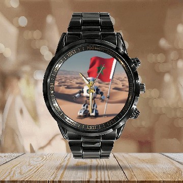 Discover mech robot design crafted Calendar Steel Band Watch