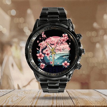 Discover Sakura serenity Calendar Steel Band Watch