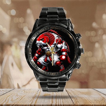Discover Koi fish national flag of Japan Calendar Steel Band Watch