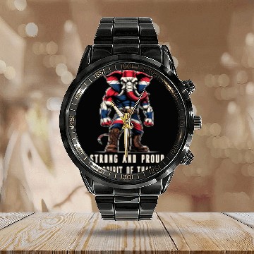 Discover Thailand flag elephant Calendar Steel Band Watch
