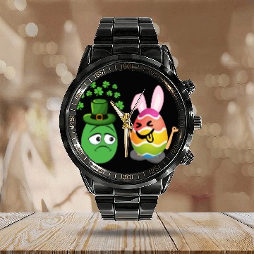 Discover Easter Meets St. Patrick's A Festive Holiday Fusio Calendar Steel Band Watch