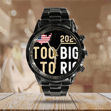 Discover Too Big to Rig 2024 Elections Eagle USA FLAG USA Calendar Steel Band Watch