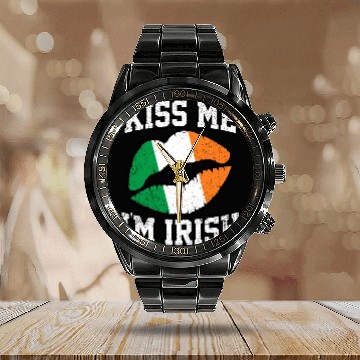 Discover KISS ME IM IRISH ST PATRICKS DAY Calendar Steel Band Watch