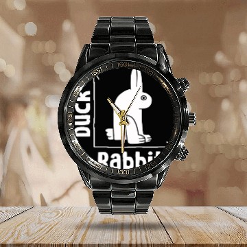 Discover Wittgensteins Rabbit Duck Illusion Calendar Steel Band Watch
