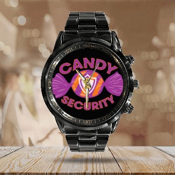 Discover Candy Security Kids Parents Matching Birthday Calendar Steel Band Watch