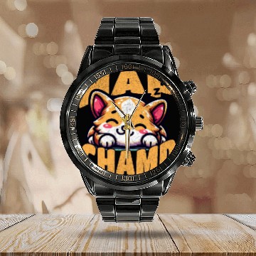 Discover Nap Champ Corgi Calendar Steel Band Watch