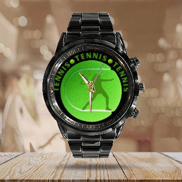 Discover Tennis. Calendar Steel Band Watch
