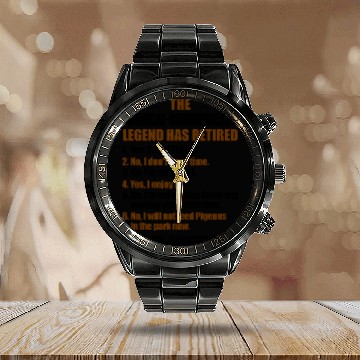 Discover Retirement gift idea Retired Calendar Steel Band Watch
