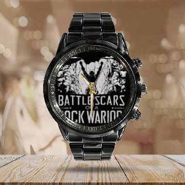 Discover Rock Climbing outdoor adventure Bouldering Calendar Steel Band Watch